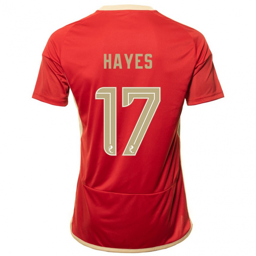 Mujer Camiseta Jonny Hayes #17 Rojo 1ª Equipación 2023/24 La Camisa México