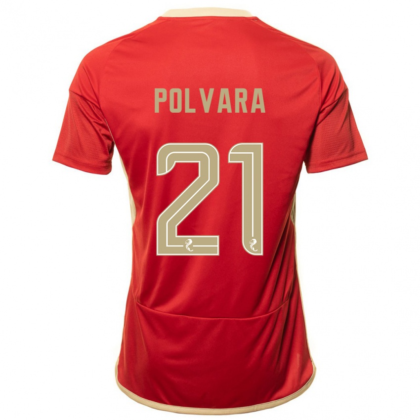 Mujer Camiseta Dante Polvara #21 Rojo 1ª Equipación 2023/24 La Camisa México