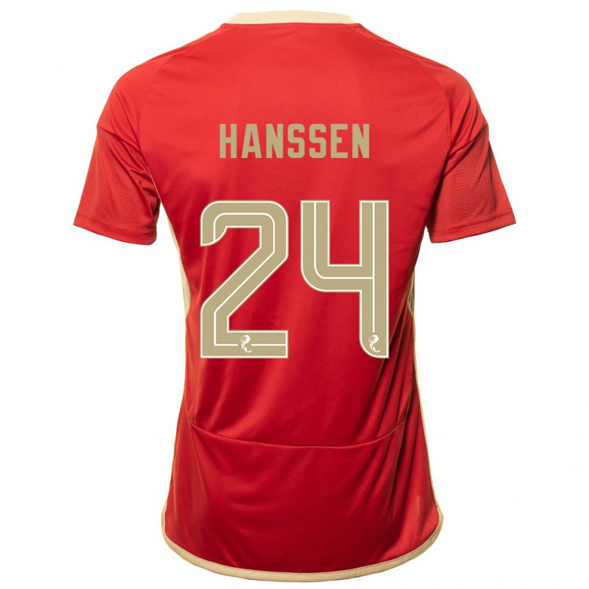 Mujer Camiseta Nadine Hanssen #24 Rojo 1ª Equipación 2023/24 La Camisa México