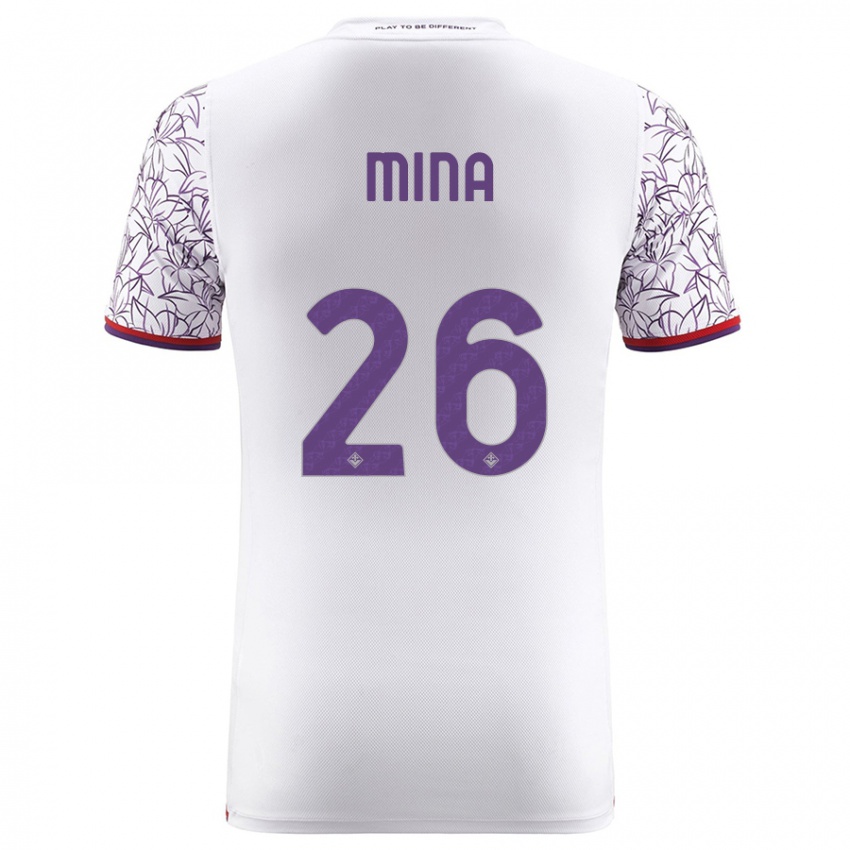 Mujer Camiseta Yerry Mina #26 Blanco 2ª Equipación 2023/24 La Camisa México