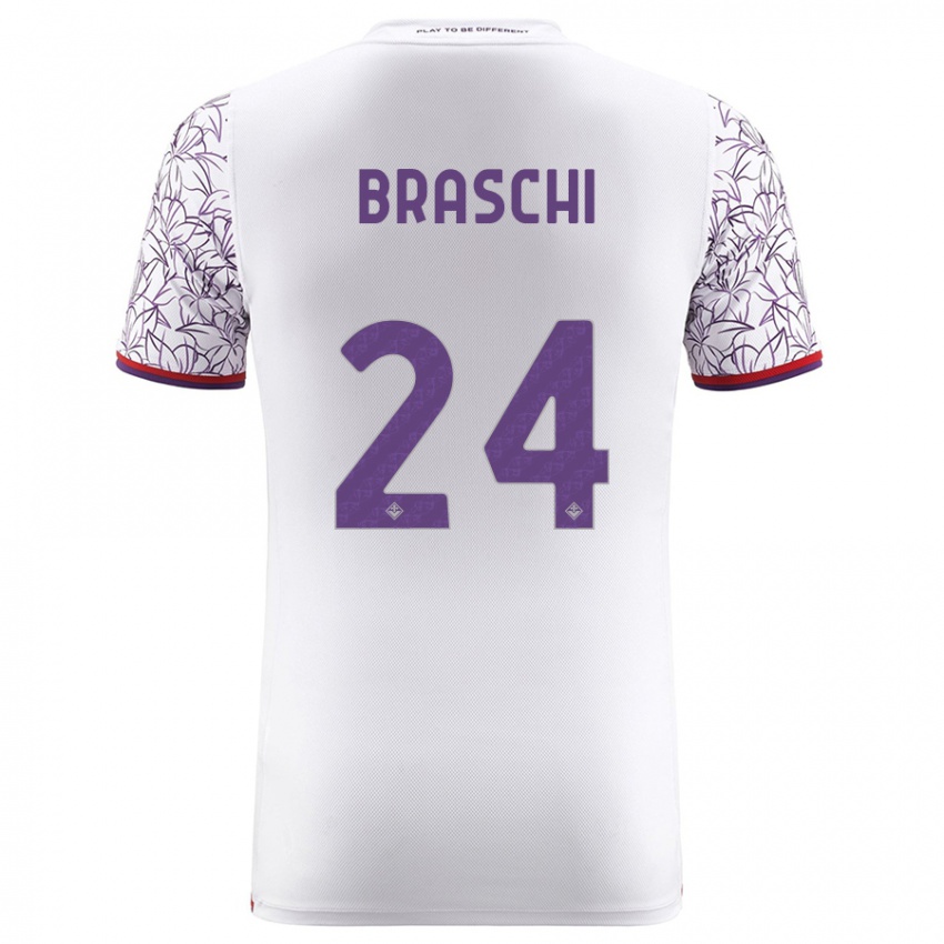 Mujer Camiseta Riccardo Braschi #24 Blanco 2ª Equipación 2023/24 La Camisa México