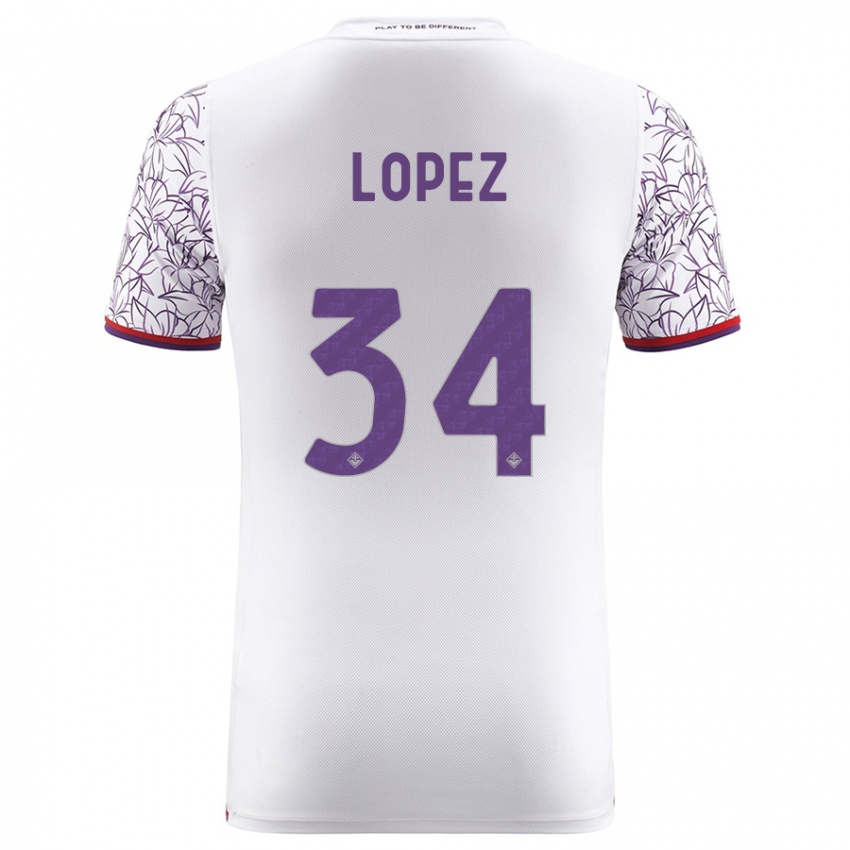 Mujer Camiseta Lucas López #34 Blanco 2ª Equipación 2023/24 La Camisa México