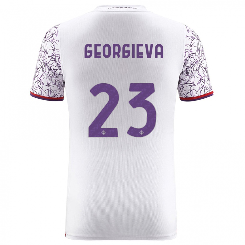 Mujer Camiseta Marina Georgieva #23 Blanco 2ª Equipación 2023/24 La Camisa México