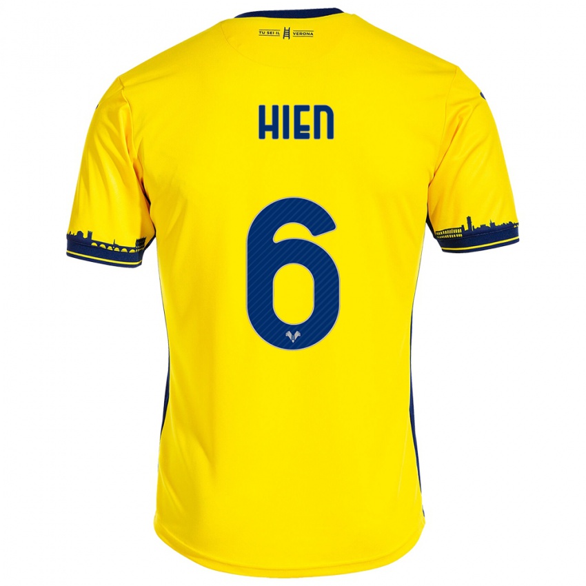 Mujer Camiseta Isak Hien #6 Amarillo 2ª Equipación 2023/24 La Camisa México