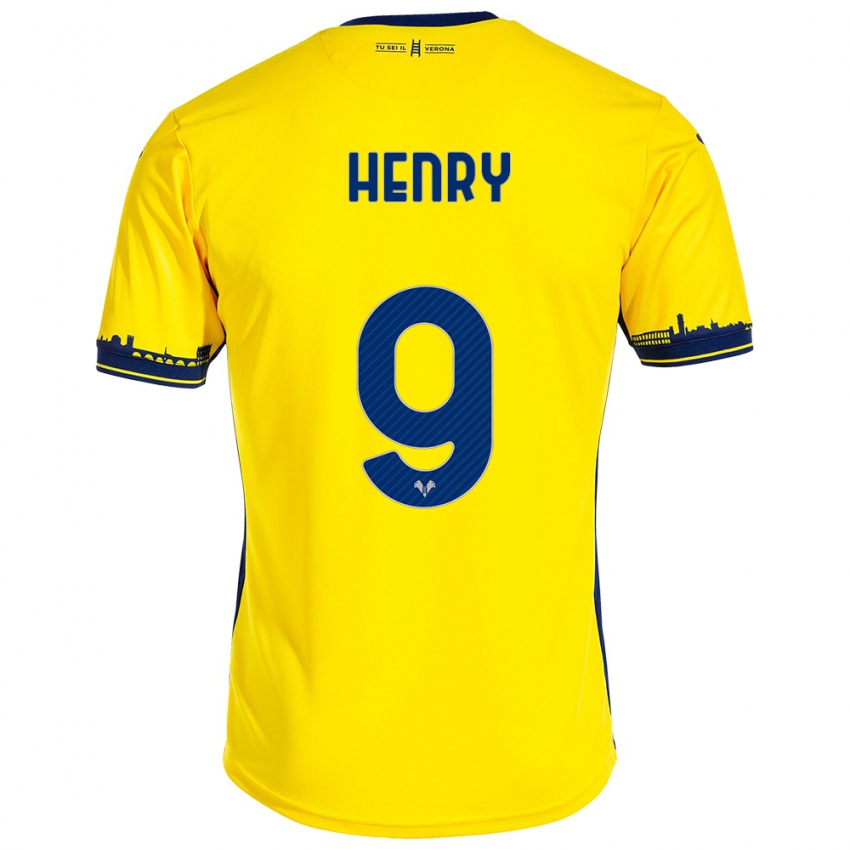 Mujer Camiseta Thomas Henry #9 Amarillo 2ª Equipación 2023/24 La Camisa México