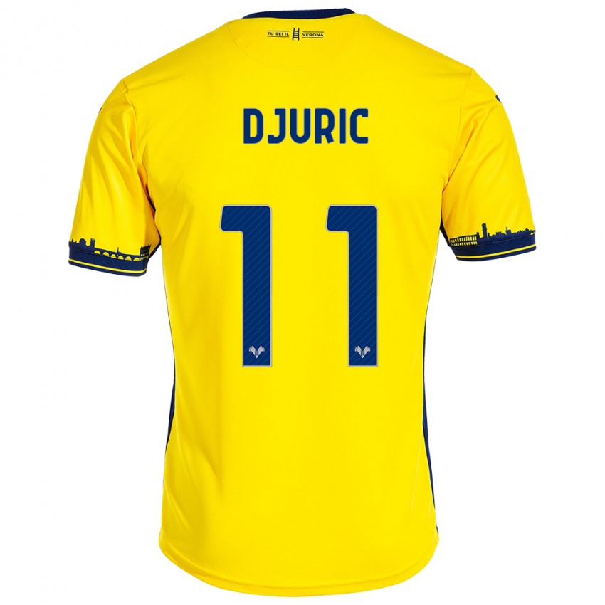 Mujer Camiseta Milan Djuric #11 Amarillo 2ª Equipación 2023/24 La Camisa México