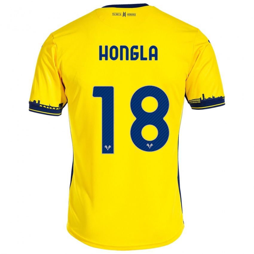 Mujer Camiseta Martin Hongla #18 Amarillo 2ª Equipación 2023/24 La Camisa México