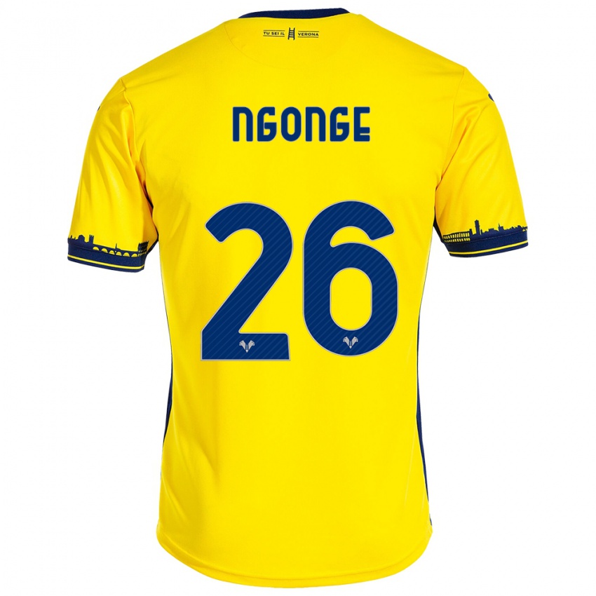 Mujer Camiseta Cyril Ngonge #26 Amarillo 2ª Equipación 2023/24 La Camisa México