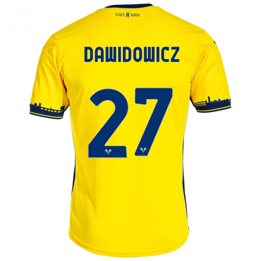 Mujer Camiseta Pawel Dawidowicz #27 Amarillo 2ª Equipación 2023/24 La Camisa México