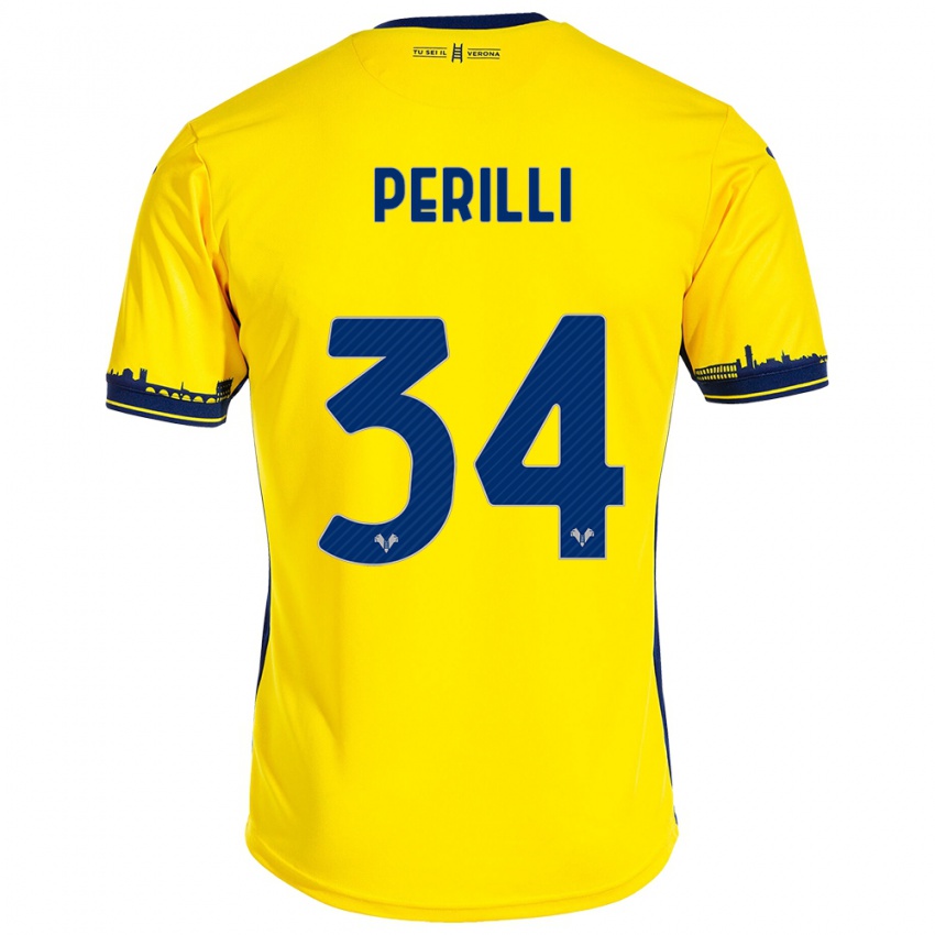 Mujer Camiseta Simone Perilli #34 Amarillo 2ª Equipación 2023/24 La Camisa México