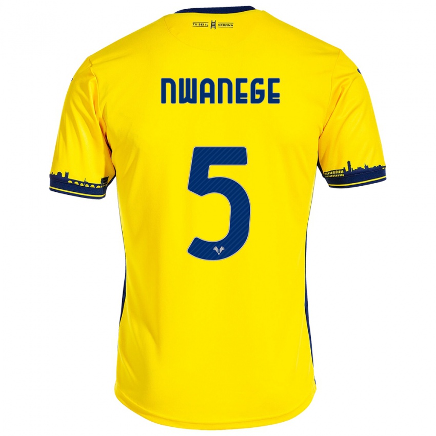 Mujer Camiseta Karlson Nwanege #5 Amarillo 2ª Equipación 2023/24 La Camisa México