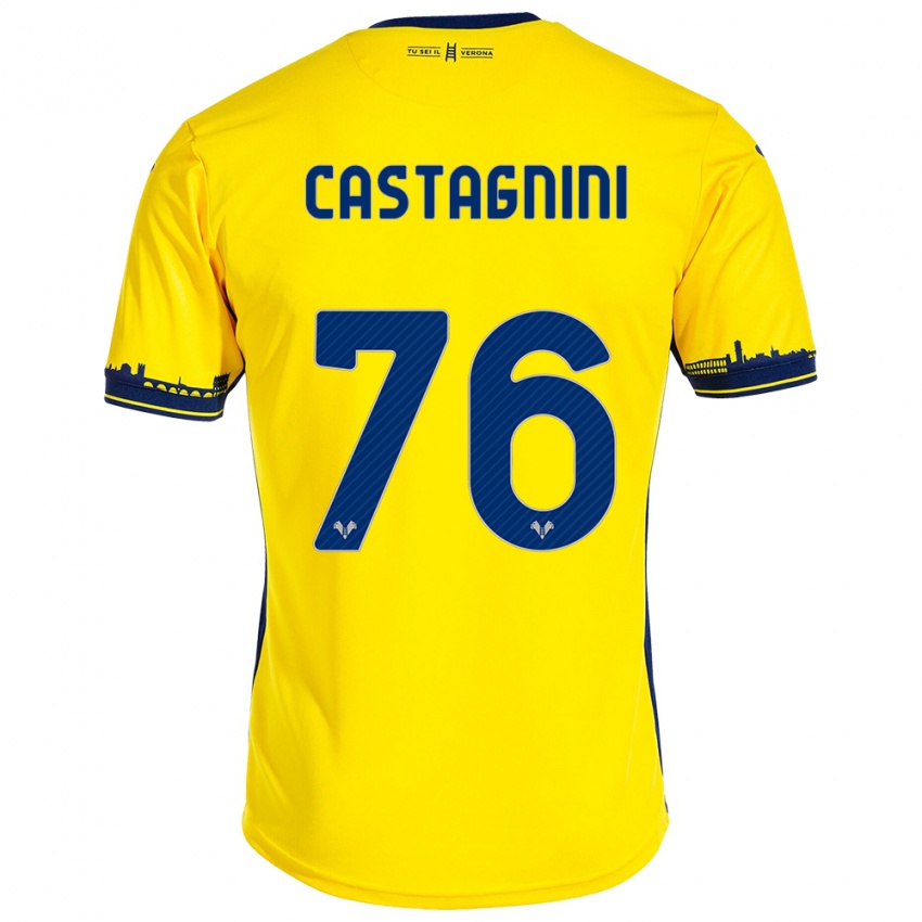 Mujer Camiseta Mirko Castagnini #76 Amarillo 2ª Equipación 2023/24 La Camisa México