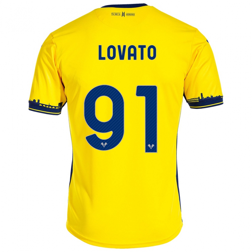 Mujer Camiseta Enrico Lovato #91 Amarillo 2ª Equipación 2023/24 La Camisa México