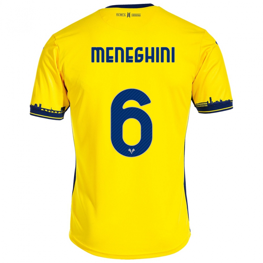 Mujer Camiseta Sofia Meneghini #6 Amarillo 2ª Equipación 2023/24 La Camisa México