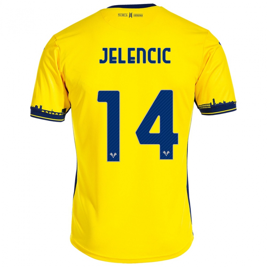 Mujer Camiseta Ana Jelencic #14 Amarillo 2ª Equipación 2023/24 La Camisa México