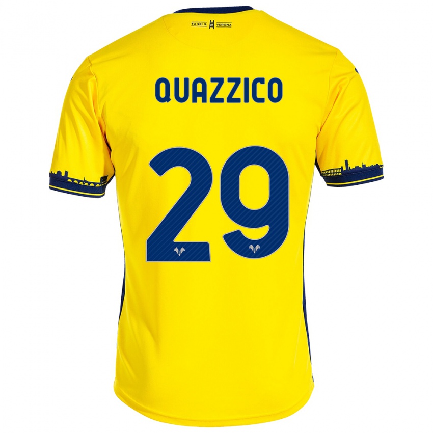 Mujer Camiseta Francesca Quazzico #29 Amarillo 2ª Equipación 2023/24 La Camisa México