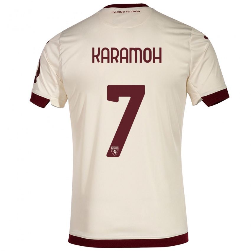 Mujer Camiseta Yann Karamoh #7 Champán 2ª Equipación 2023/24 La Camisa México