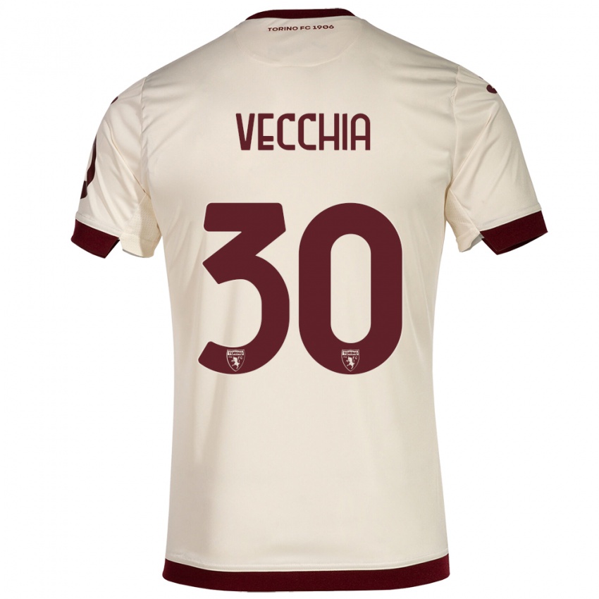 Mujer Camiseta Marco Dalla Vecchia #30 Champán 2ª Equipación 2023/24 La Camisa México