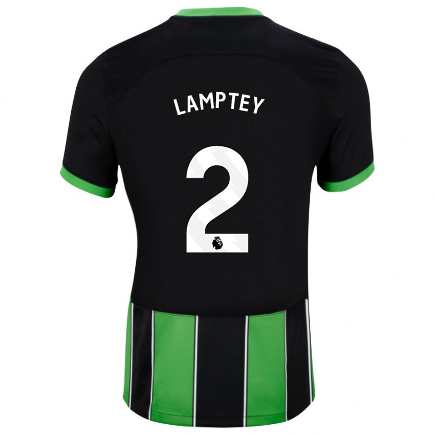 Mujer Camiseta Tariq Lamptey #2 Verde Negro 2ª Equipación 2023/24 La Camisa México