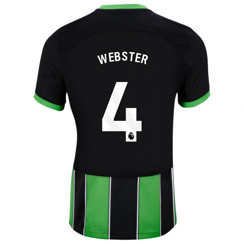 Mujer Camiseta Adam Webster #4 Verde Negro 2ª Equipación 2023/24 La Camisa México