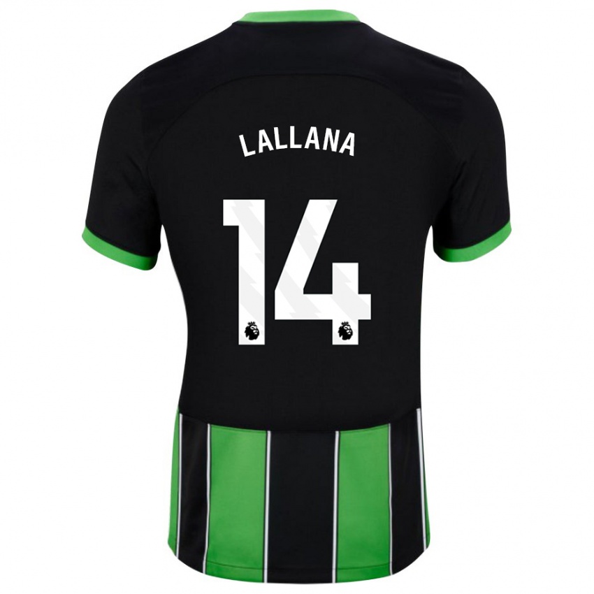 Mujer Camiseta Adam Lallana #14 Verde Negro 2ª Equipación 2023/24 La Camisa México
