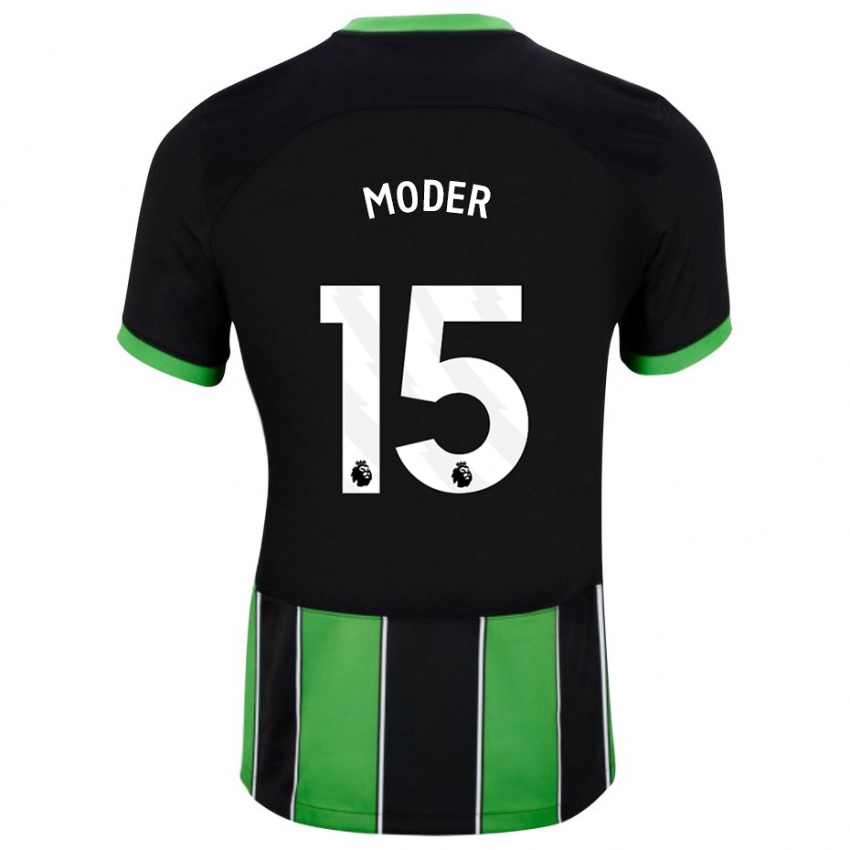 Mujer Camiseta Jakub Moder #15 Verde Negro 2ª Equipación 2023/24 La Camisa México