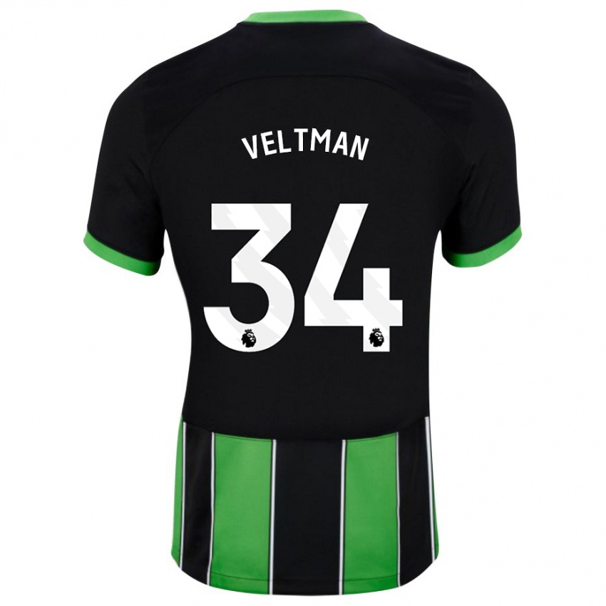 Mujer Camiseta Joel Veltman #34 Verde Negro 2ª Equipación 2023/24 La Camisa México