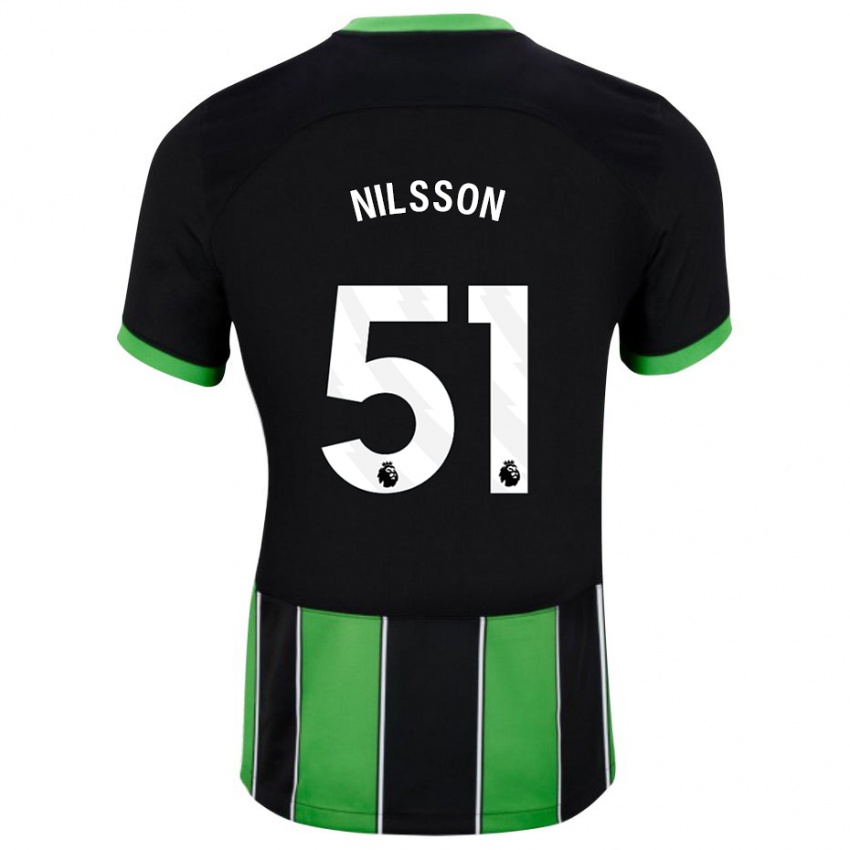Mujer Camiseta Casper Nilsson #51 Verde Negro 2ª Equipación 2023/24 La Camisa México