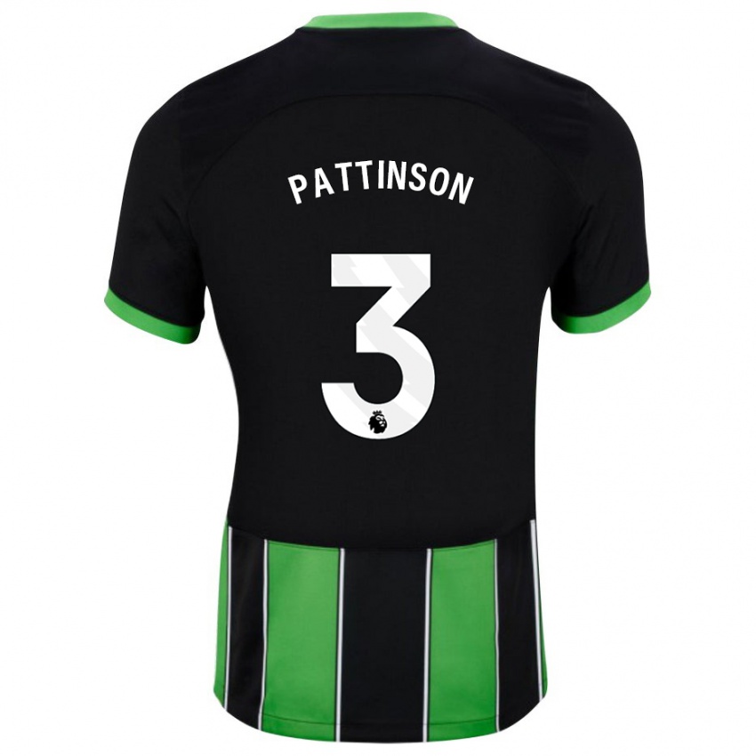 Mujer Camiseta Poppy Pattinson #3 Verde Negro 2ª Equipación 2023/24 La Camisa México