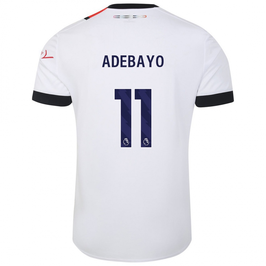 Mujer Camiseta Elijah Adebayo #11 Blanco 2ª Equipación 2023/24 La Camisa México