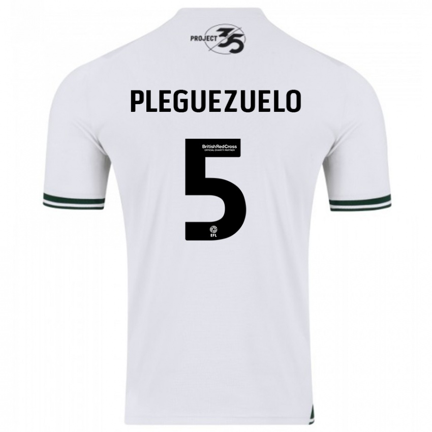 Mujer Camiseta Julio Pleguezuelo #5 Blanco 2ª Equipación 2023/24 La Camisa México