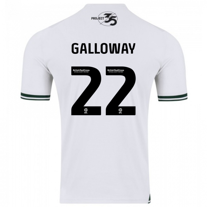 Mujer Camiseta Brendan Galloway #22 Blanco 2ª Equipación 2023/24 La Camisa México