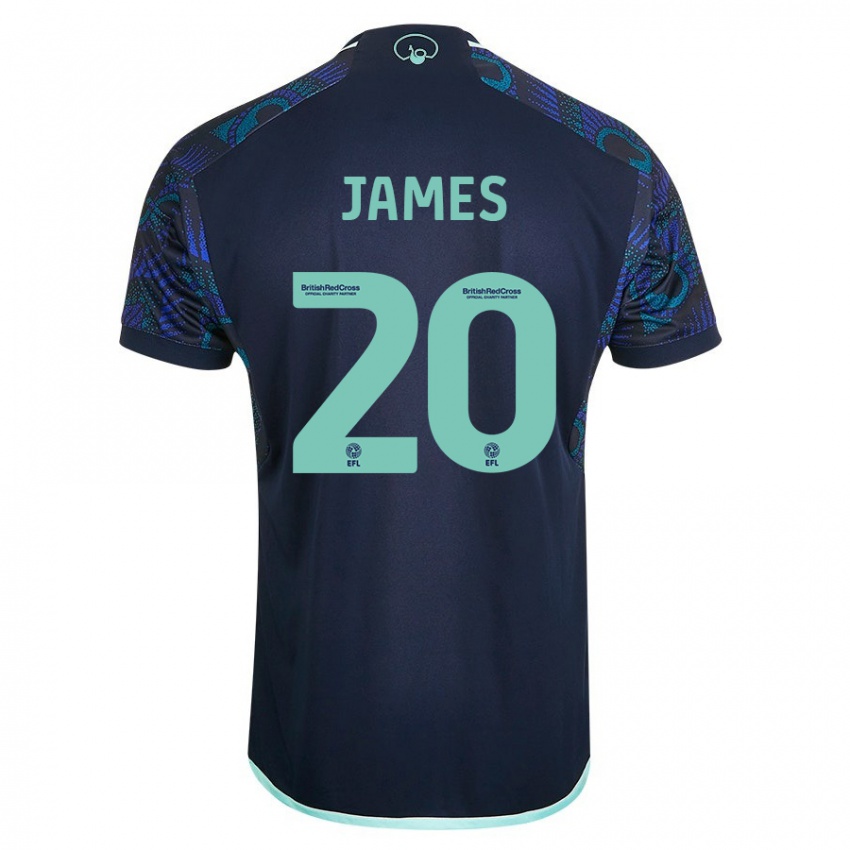 Mujer Camiseta Daniel James #20 Azul 2ª Equipación 2023/24 La Camisa México