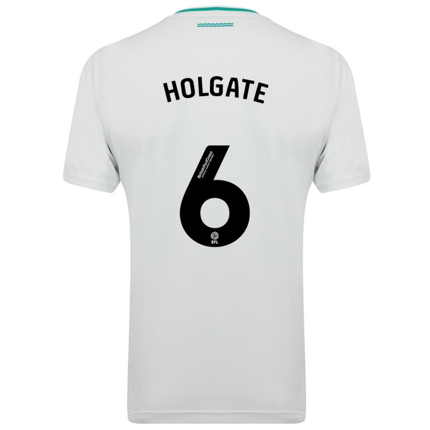 Mujer Camiseta Mason Holgate #6 Blanco 2ª Equipación 2023/24 La Camisa México