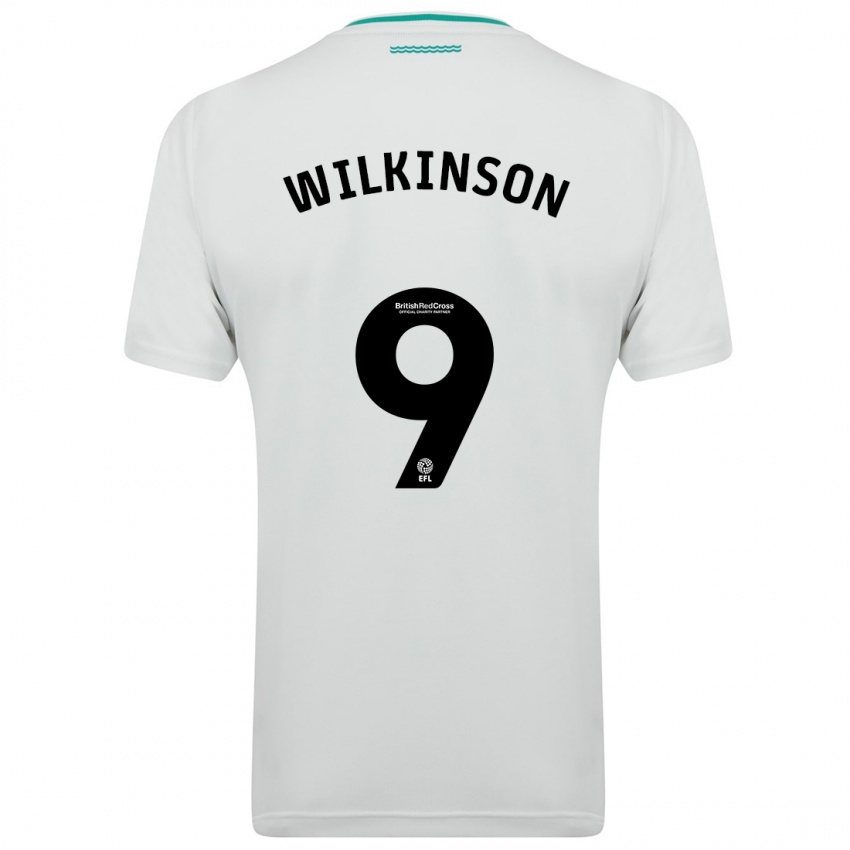 Mujer Camiseta Katie Wilkinson #9 Blanco 2ª Equipación 2023/24 La Camisa México