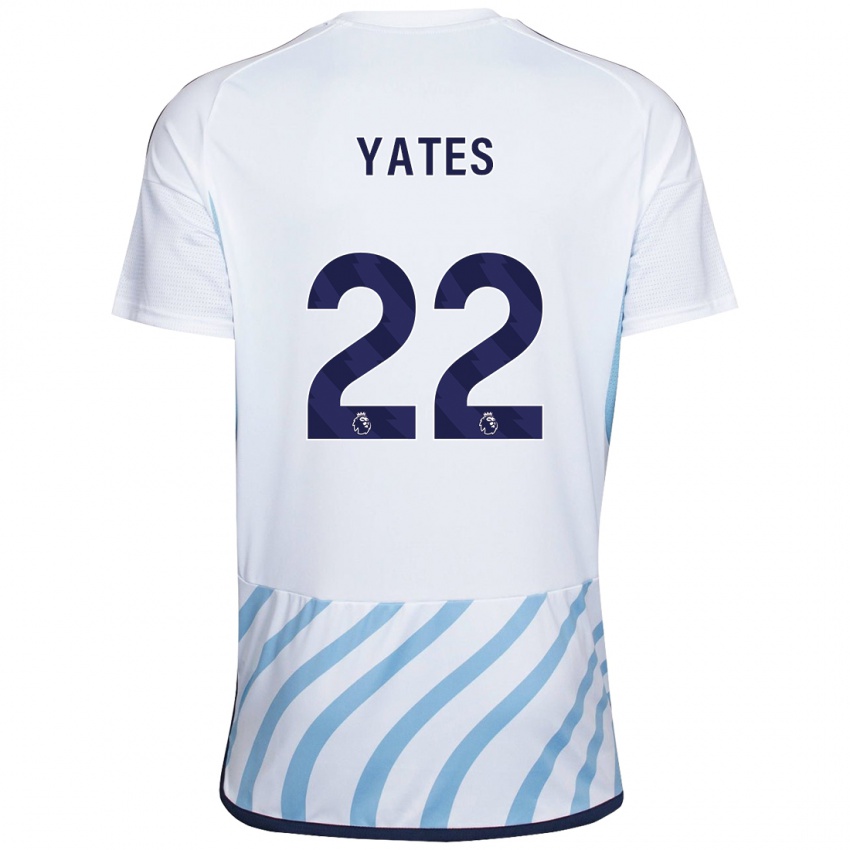 Mujer Camiseta Ryan Yates #22 Blanco Azul 2ª Equipación 2023/24 La Camisa México