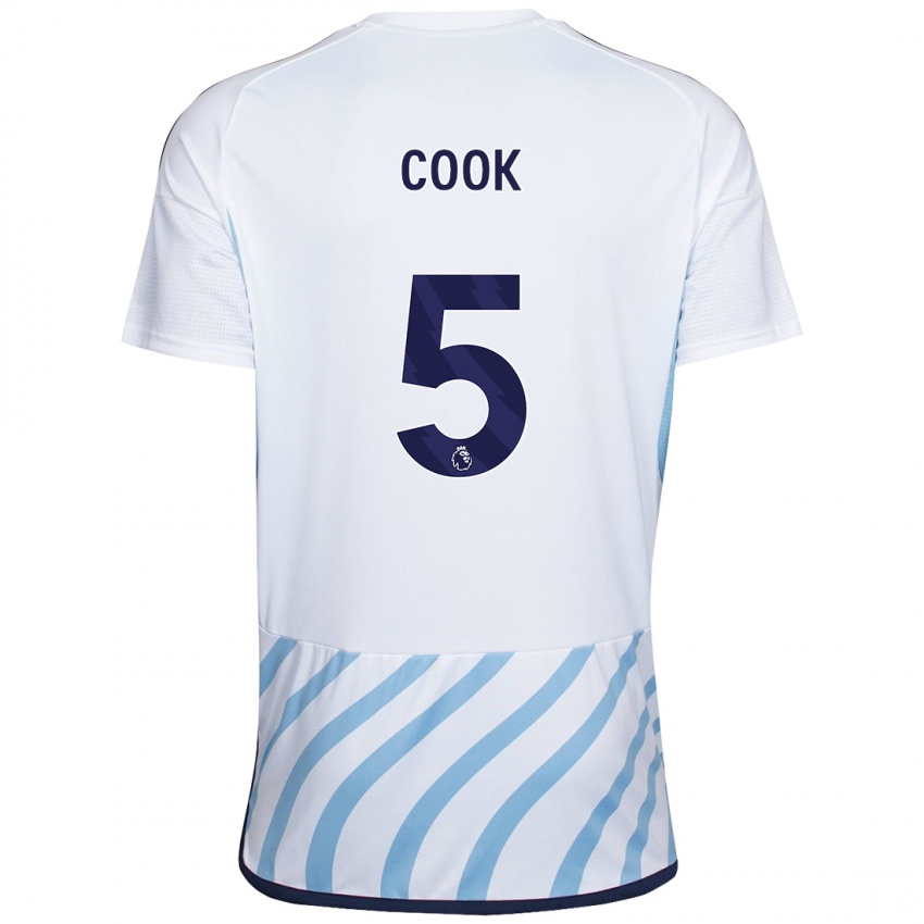 Mujer Camiseta Olivia Cook #5 Blanco Azul 2ª Equipación 2023/24 La Camisa México