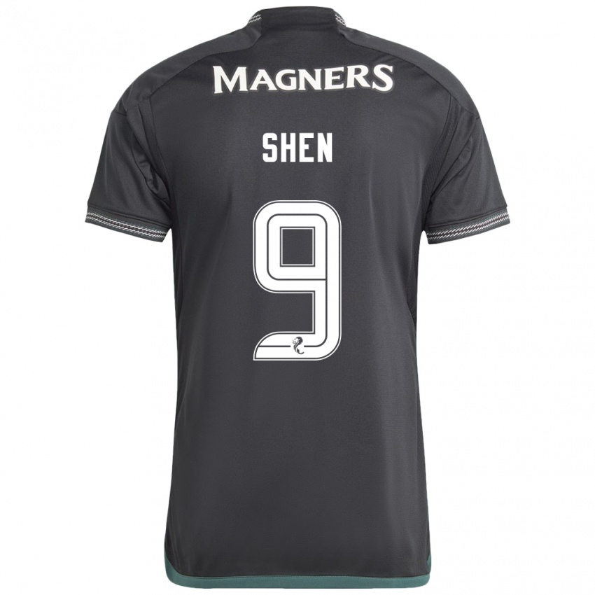 Mujer Camiseta Shen Mengyu #9 Negro 2ª Equipación 2023/24 La Camisa México