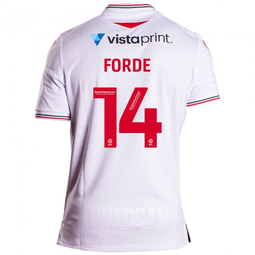 Mujer Camiseta Anthony Forde #14 Blanco 2ª Equipación 2023/24 La Camisa México