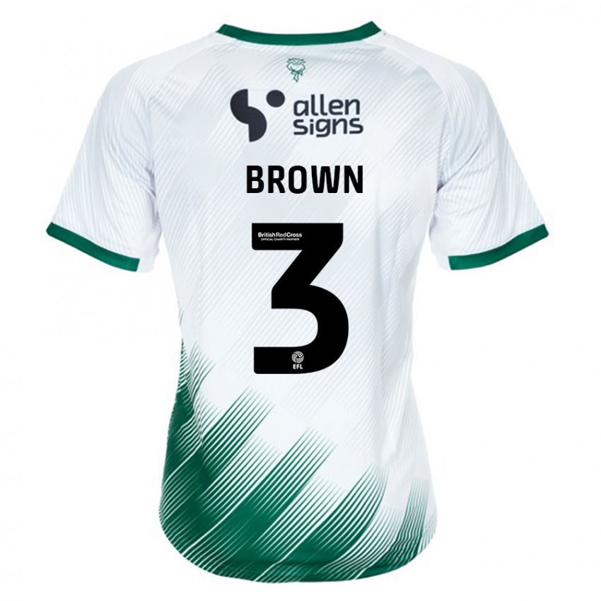 Mujer Camiseta Jaden Brown #3 Blanco 2ª Equipación 2023/24 La Camisa México