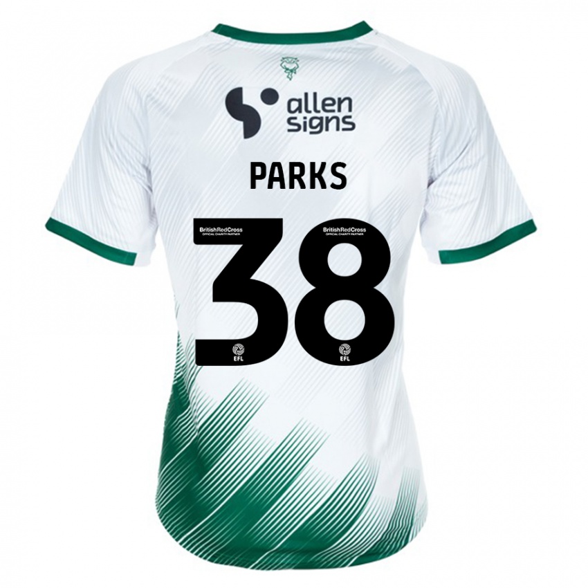 Mujer Camiseta Charlie Parks #38 Blanco 2ª Equipación 2023/24 La Camisa México