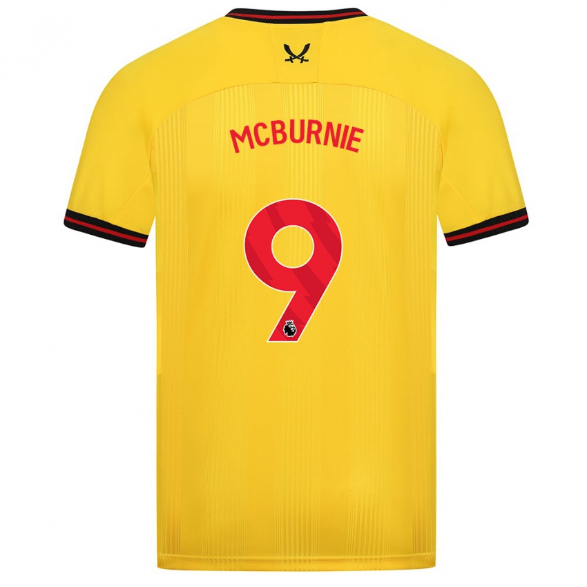 Mujer Camiseta Oli Mcburnie #9 Amarillo 2ª Equipación 2023/24 La Camisa México