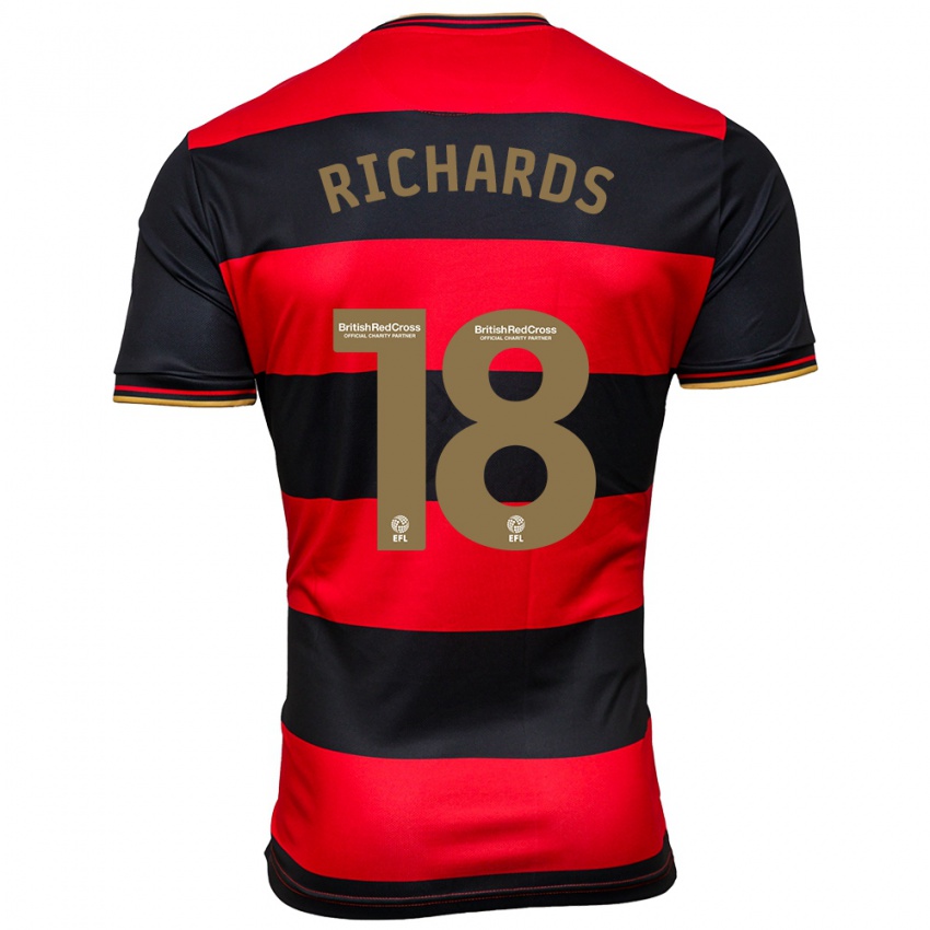 Mujer Camiseta Taylor Richards #18 Negro Rojo 2ª Equipación 2023/24 La Camisa México