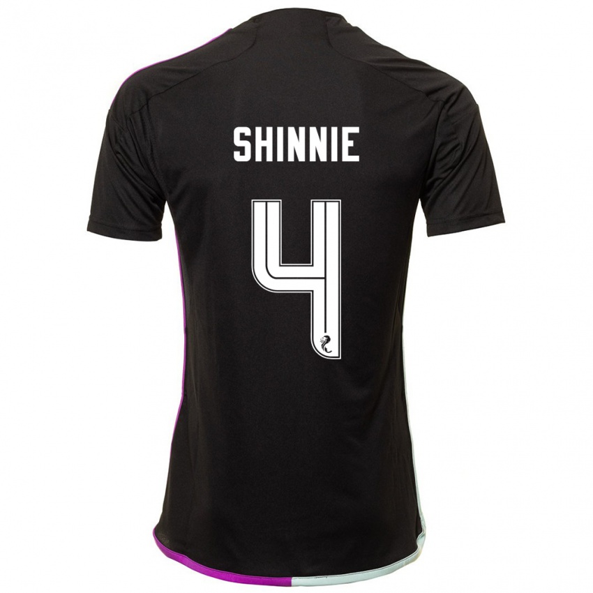 Mujer Camiseta Graeme Shinnie #4 Negro 2ª Equipación 2023/24 La Camisa México