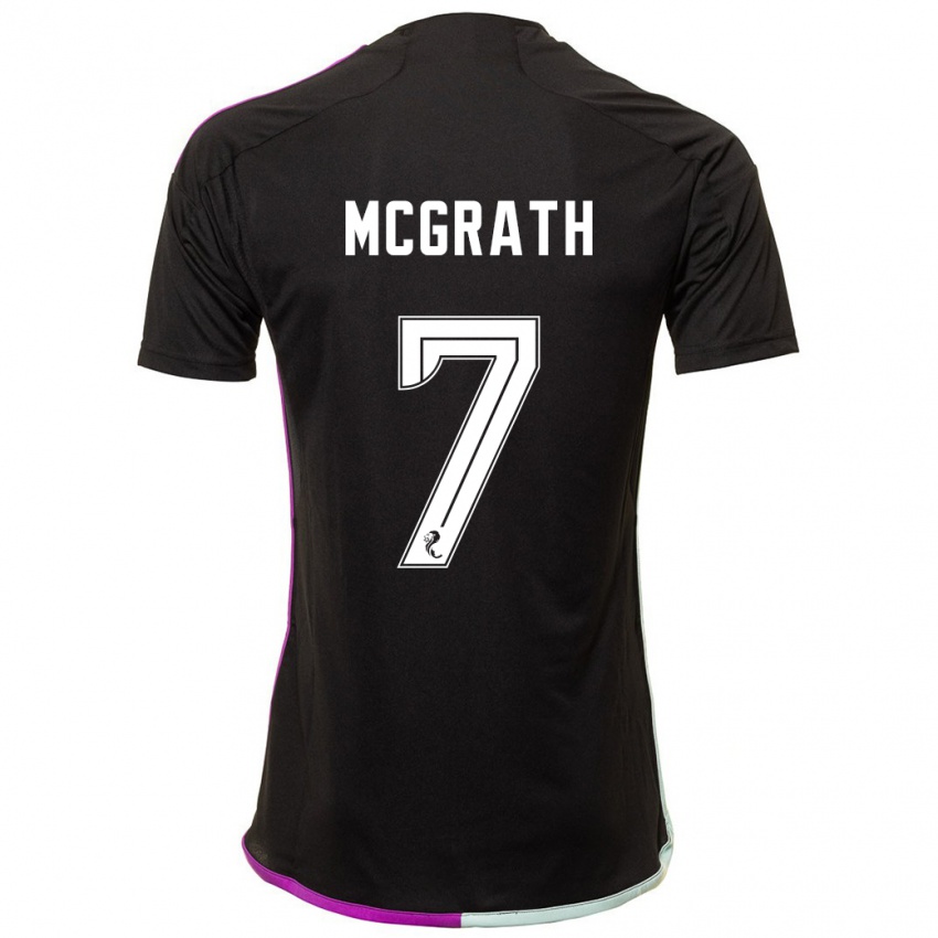 Mujer Camiseta Jamie Mcgrath #7 Negro 2ª Equipación 2023/24 La Camisa México