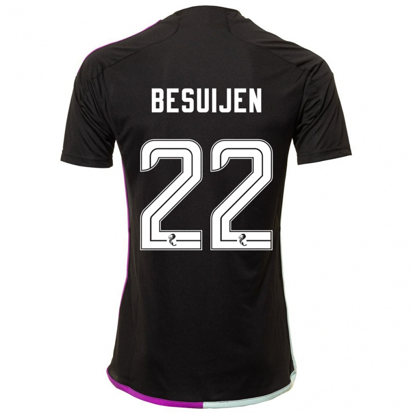 Mujer Camiseta Vicente Besuijen #22 Negro 2ª Equipación 2023/24 La Camisa México