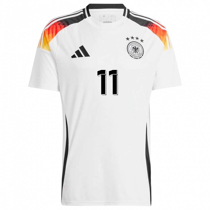 Niño Camiseta Alemania Ramona Petzelberger #11 Blanco 1ª Equipación 24-26 La Camisa México