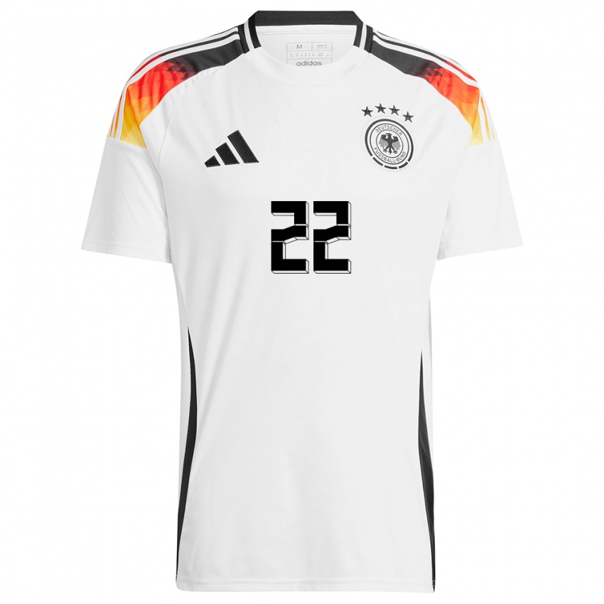 Niño Camiseta Alemania Jule Brand #22 Blanco 1ª Equipación 24-26 La Camisa México