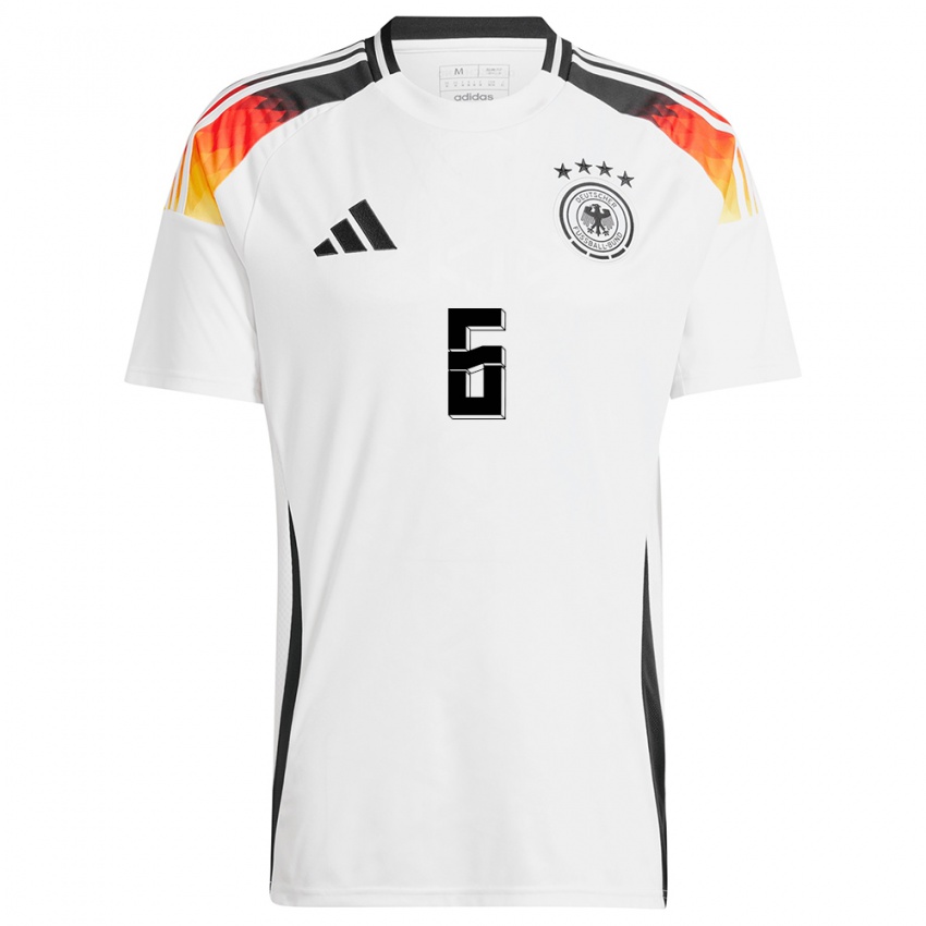 Niño Camiseta Alemania Joshua Kimmich #6 Blanco 1ª Equipación 24-26 La Camisa México