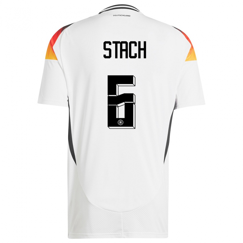 Niño Camiseta Alemania Anton Stach #6 Blanco 1ª Equipación 24-26 La Camisa México